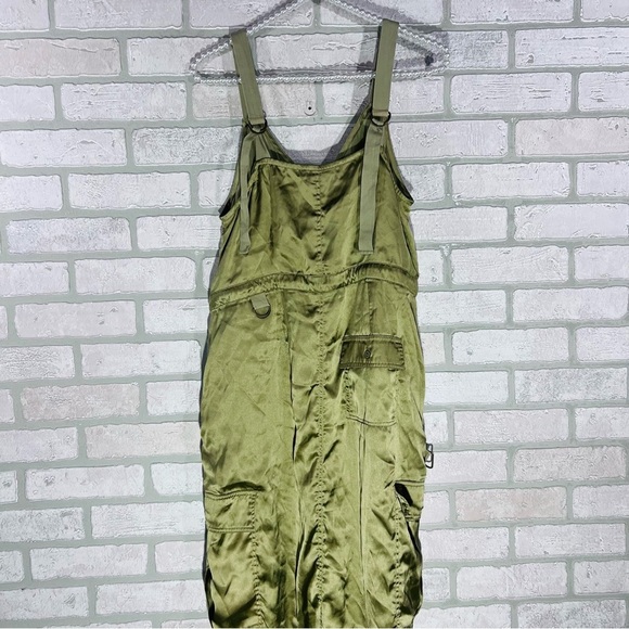 Anthropologie Love the Label Silky Utility Midi Dress in Moss Size S - Picture 8 of 14
